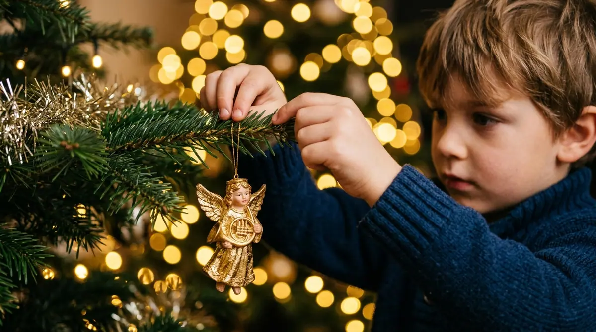 Boy hanging angel ornament