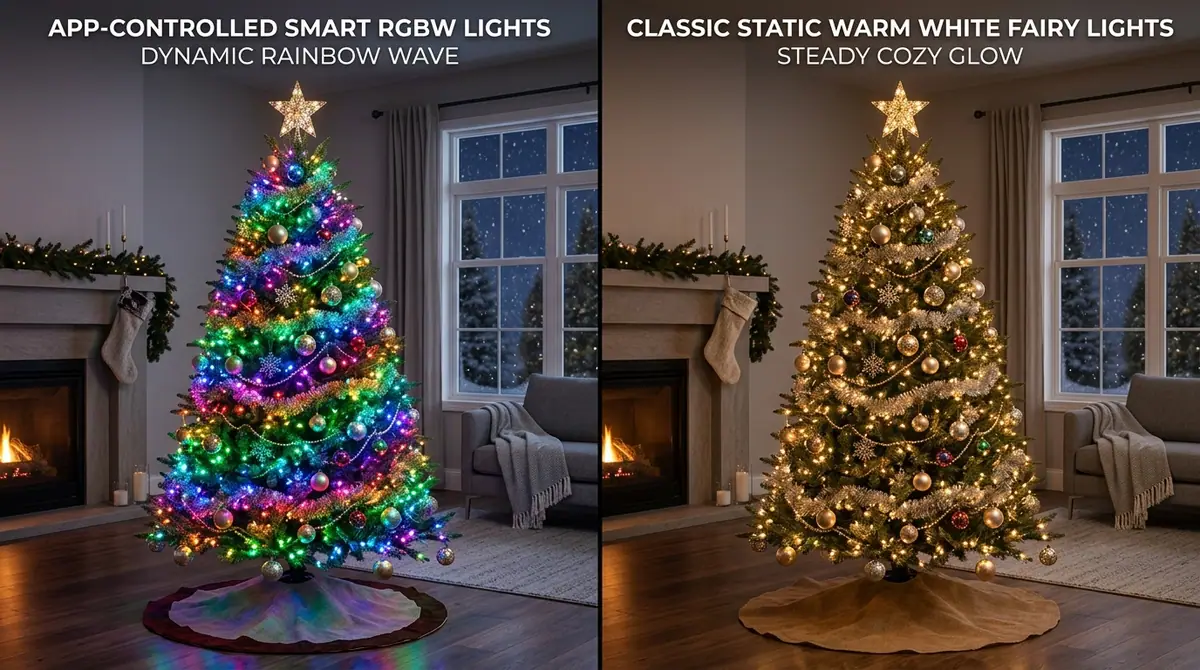 Comparing christmas tree lightin