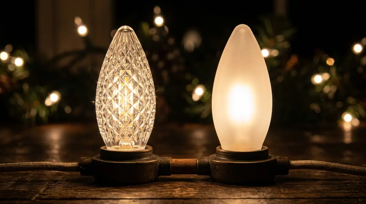 Comparing two glowing led bulbs