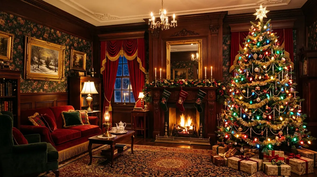 Decorated christmas tree in vict