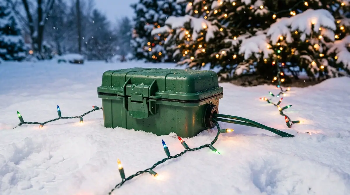 Extension cord in snow