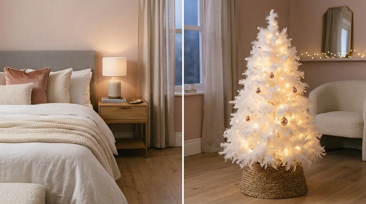 Feather christmas tree decorated