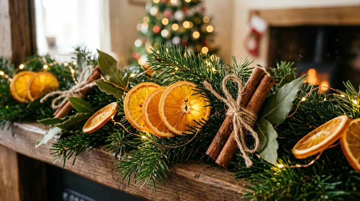 Garland with orange slices and