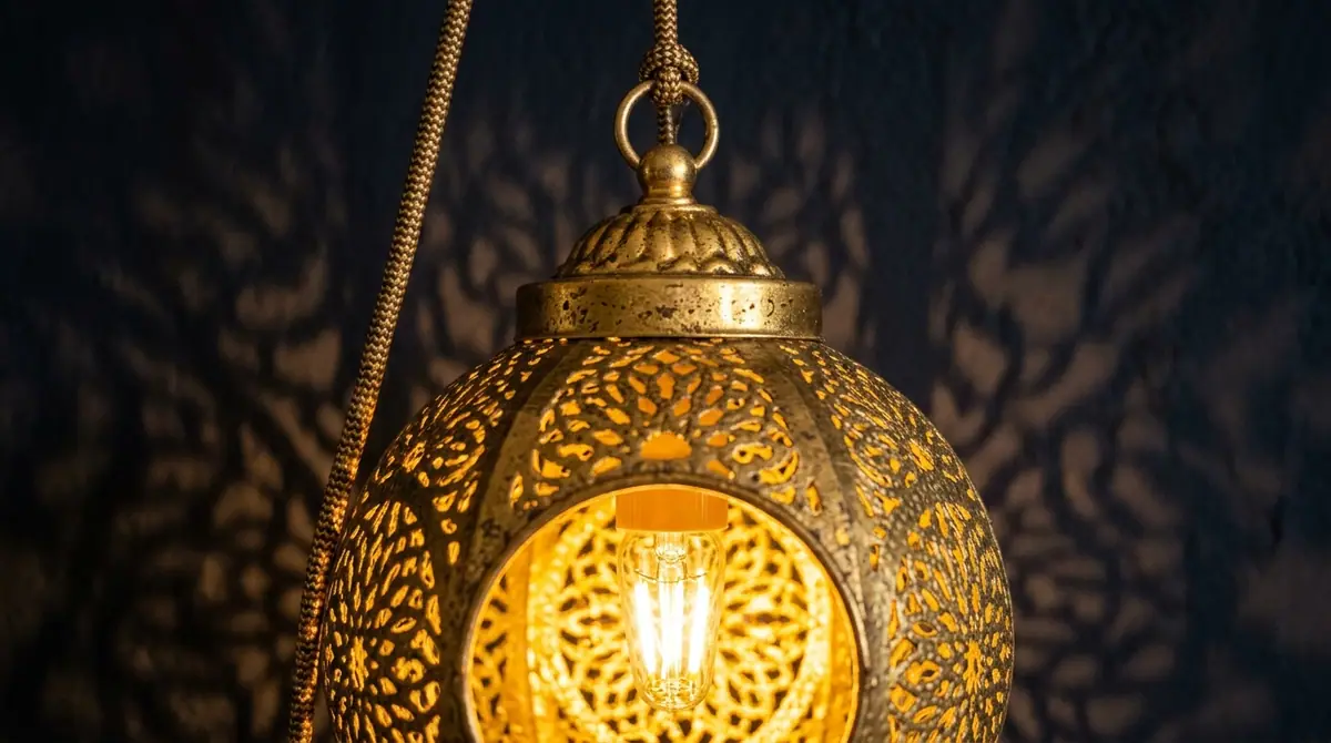 Gold sphere light casting shadows