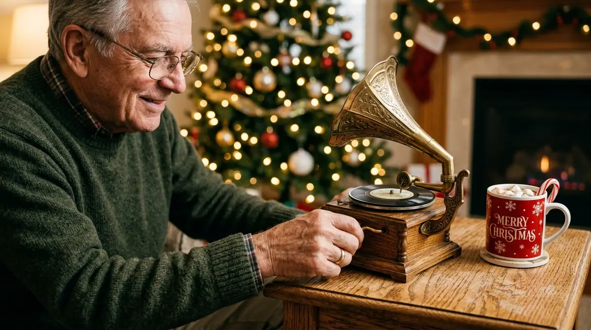 Grandfather winding gramophone d