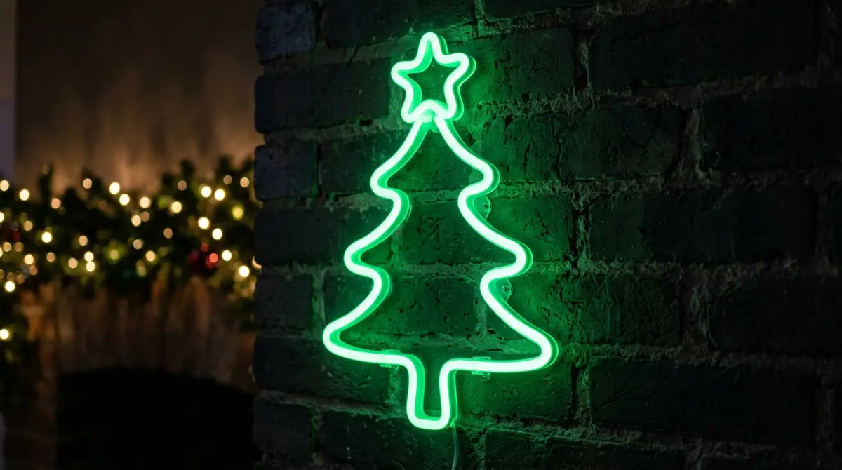 Green led rope light tree