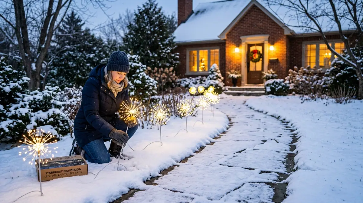 Homeowner installing led light s