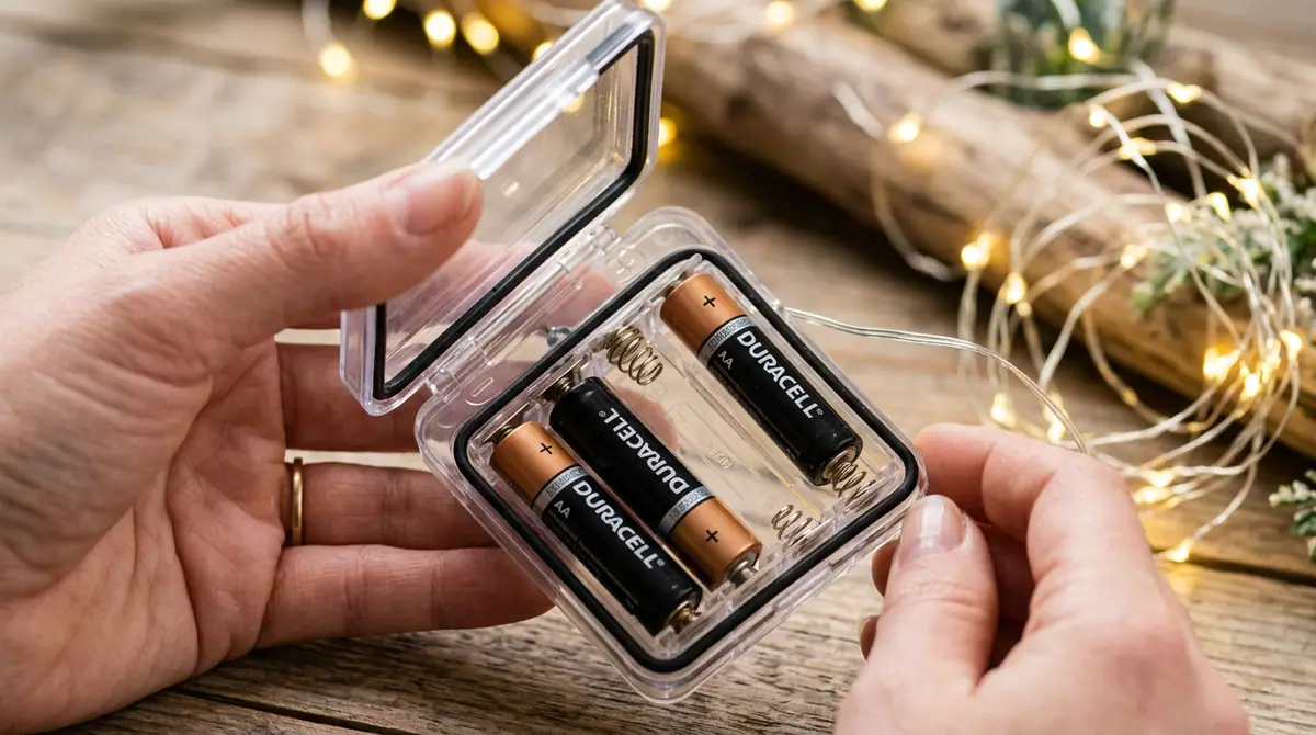 Inserting batteries into battery