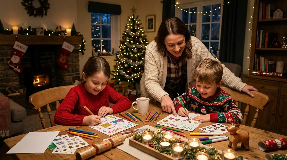 Kids writing letters to santa