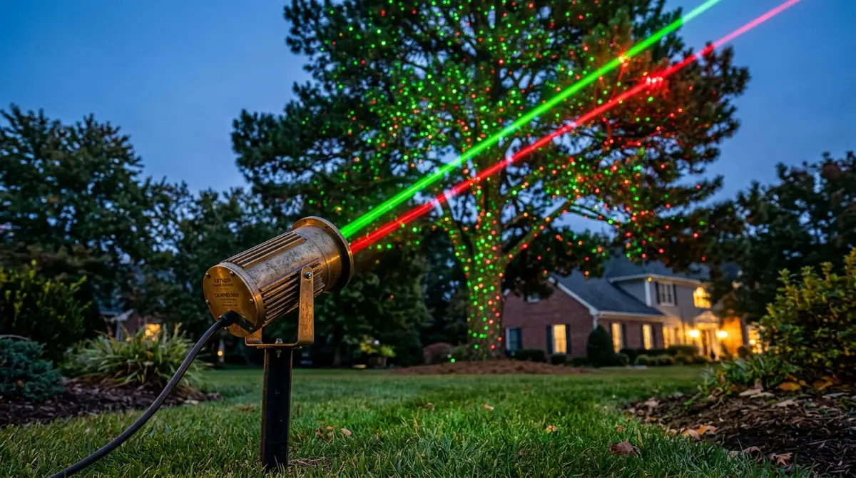 Laser projector illuminating pin