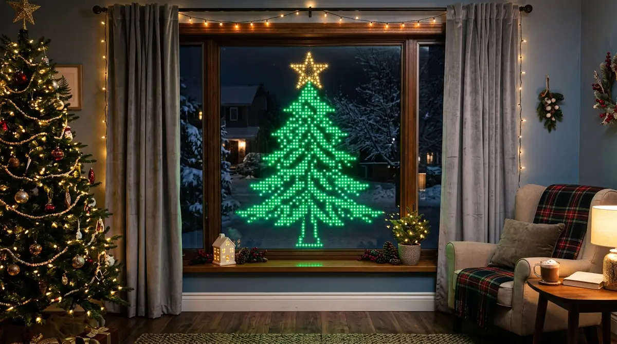 Led curtain light christmas tree