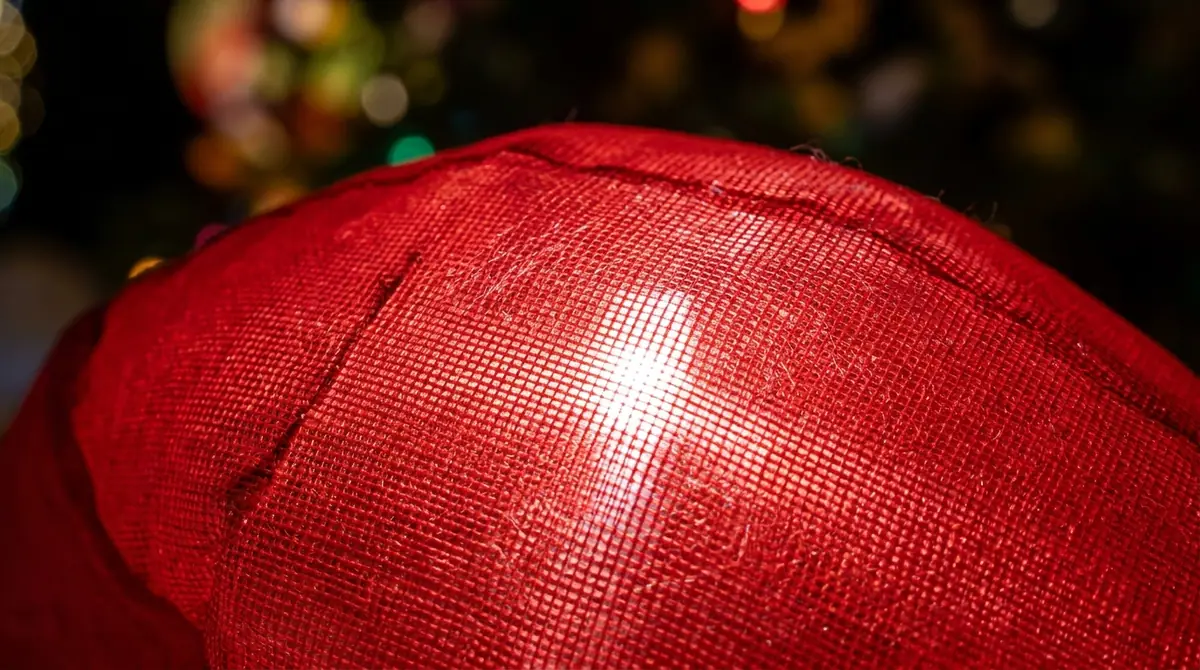 Led illuminating red nylon fabric