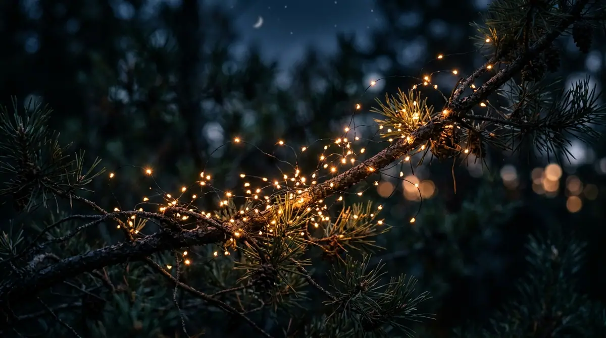 Led lights mimicking glowing fir