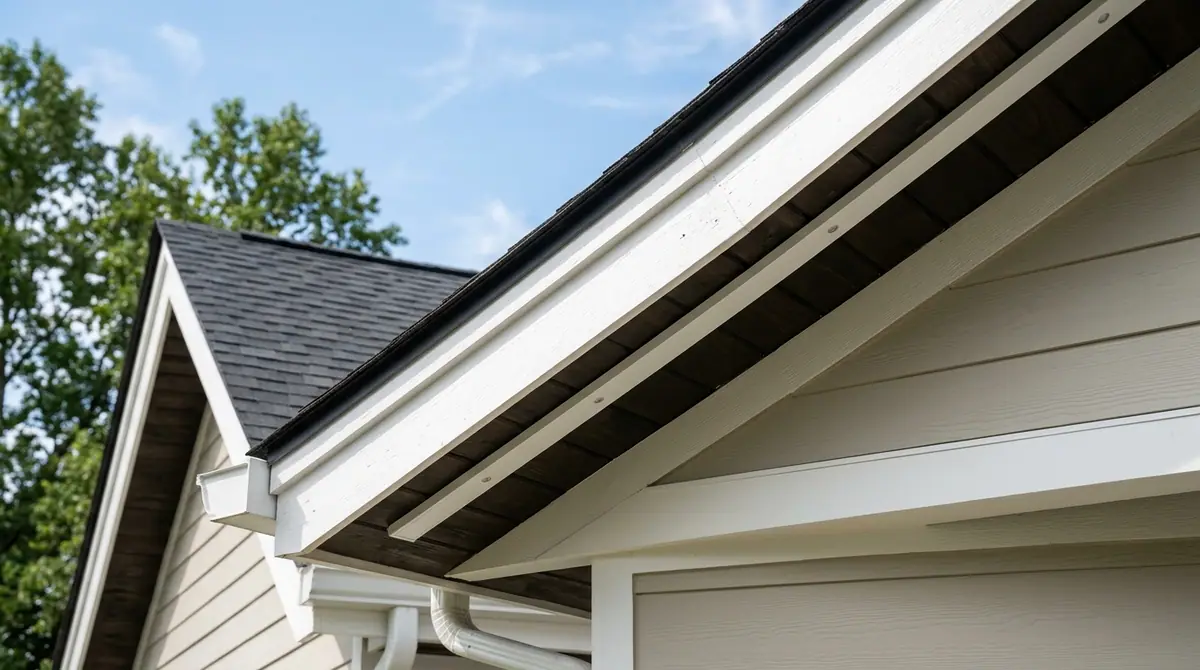Light track hidden under eaves