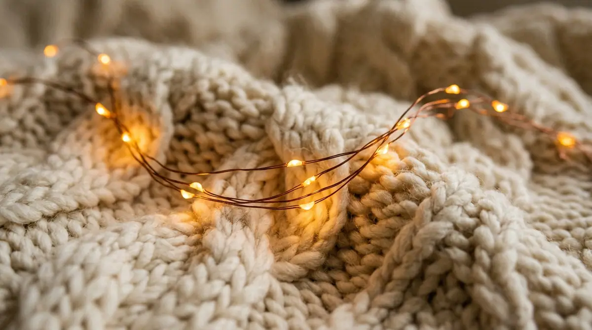 Lights on wool blanket