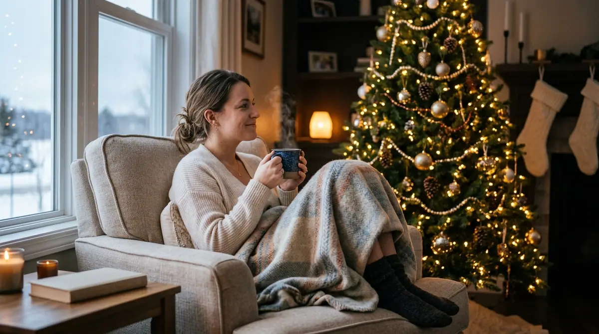 Person holding coffee near tree