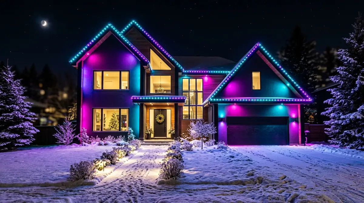 Smart christmas lights on home