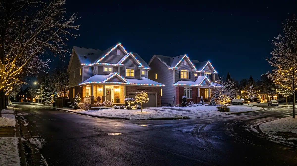Smart roofline lights on houses