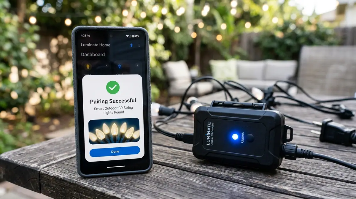 Smartphone pairing smart lights