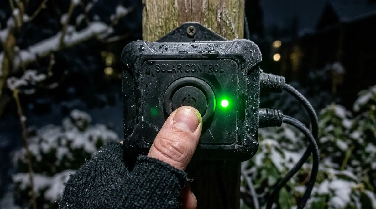 Thumb pressing solar light button