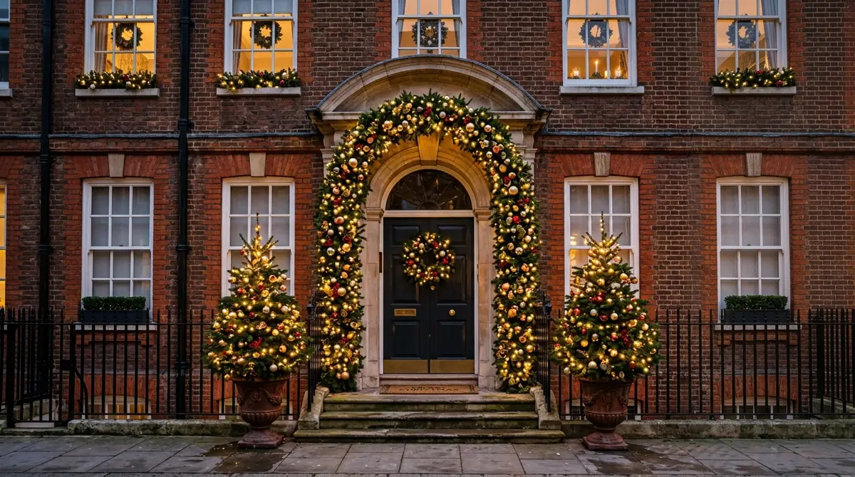 Townhouse decorated for the holi