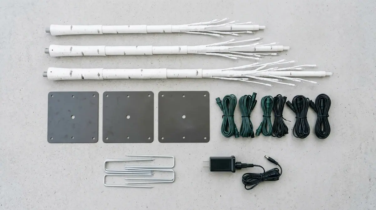 Unboxed led birch tree set