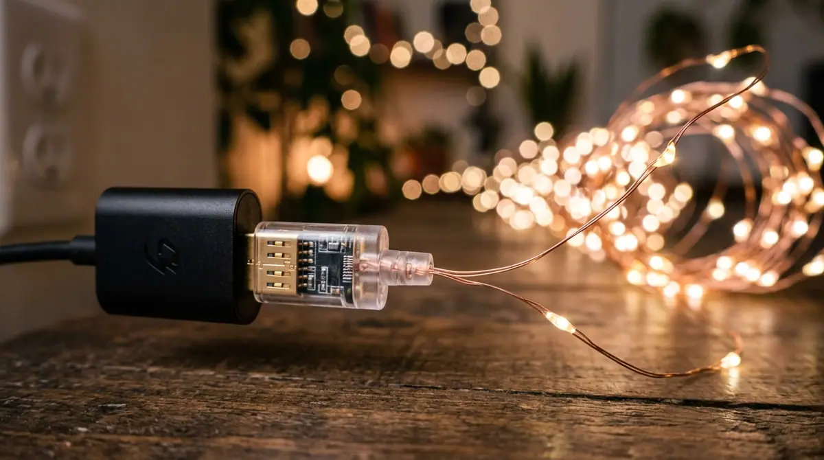 Usb power connector plugged into