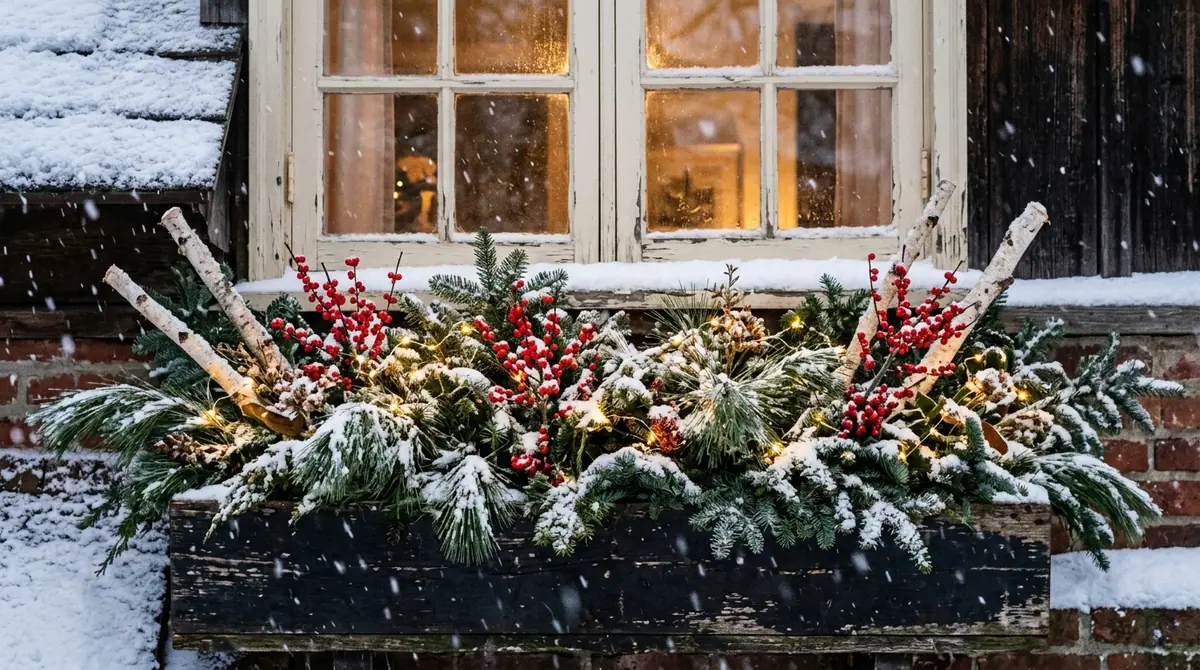 Winter greens in window box