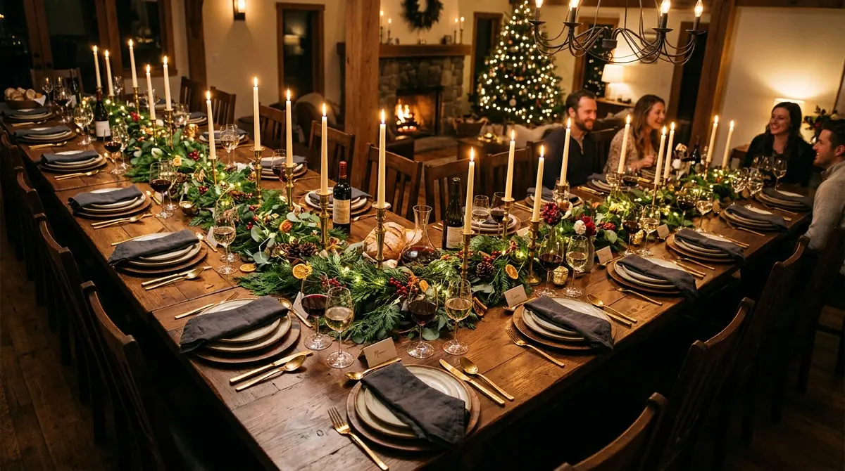 Wooden dining table set for